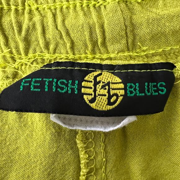 Fetish Blues (L) (34) Men's American VINTAGE 90's Yellow Black Loose Fit Pants - Picture 8 of 10